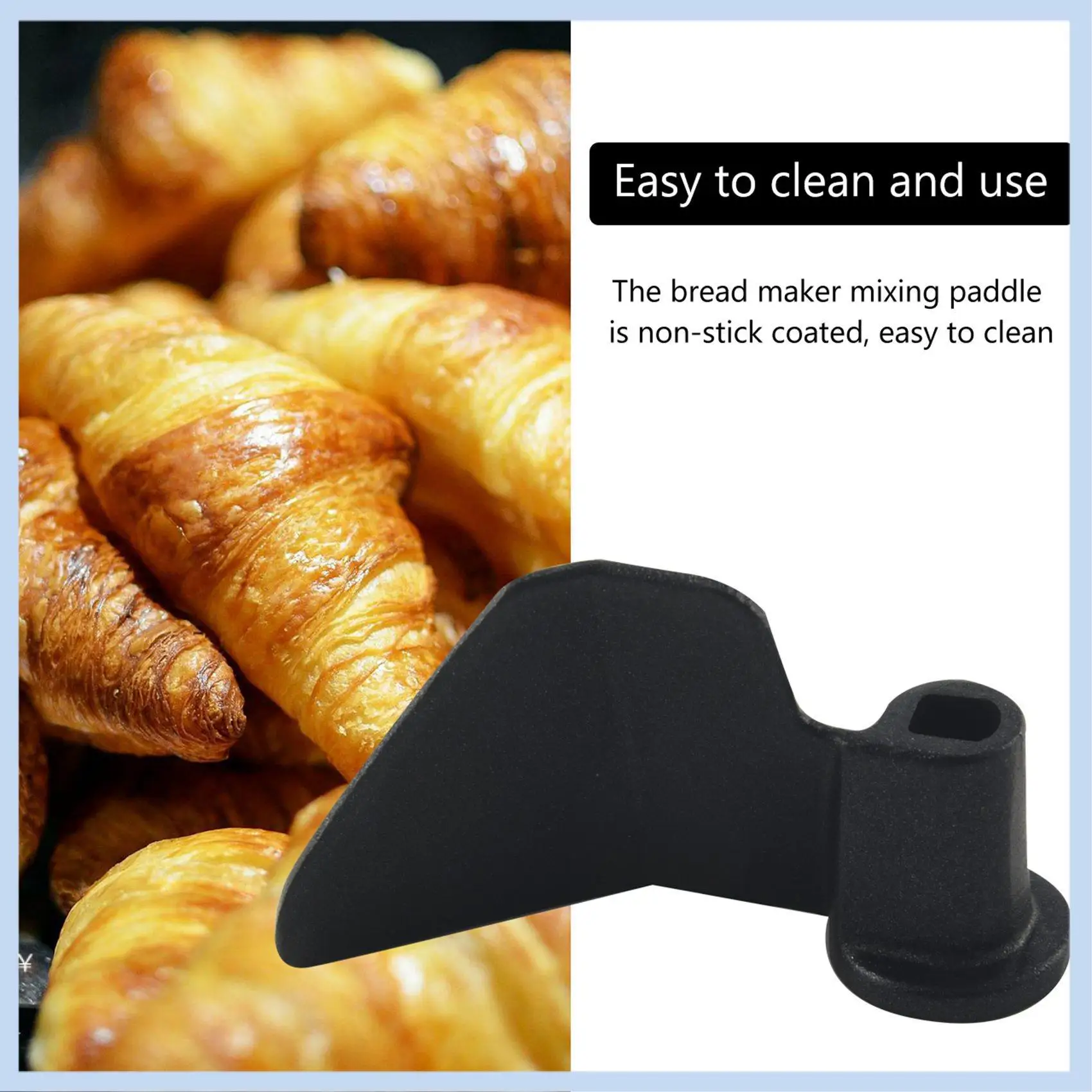 EAS-2 Pack Carbon Steel Non-Stick Coating Breadmaker Paddle, Replacement Parts Paddle For Bread Maker Machine