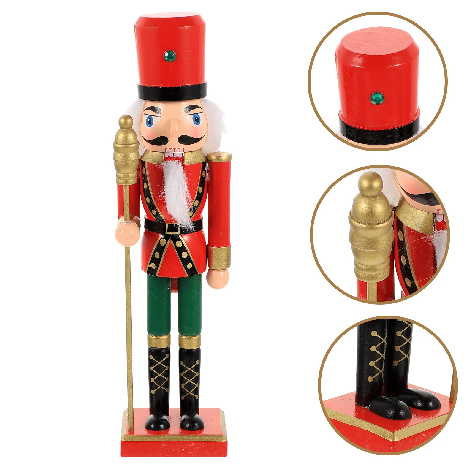 

Xmas Wood Nutcracker Decoration Lovely Soldier Design Desktop Ornament for Christmas Festival Home Office Decor Creative Craft
