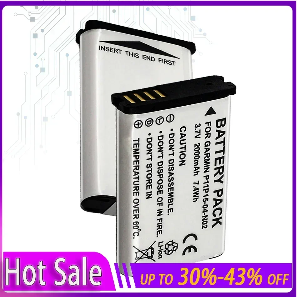 010-11654-03 Аккумулятор 2000 мАч для GARMIN Atemos Monterra 680t 650t 610t 600t для Alpha Handheld GPS VIRB Аккумуляторы для экшн-камер