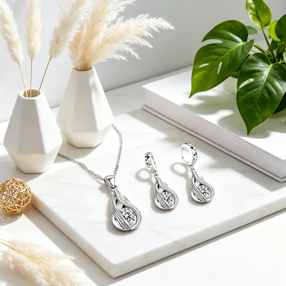 Statement Earrings Oversized - Grande promotion, collier et boucles d'oreilles