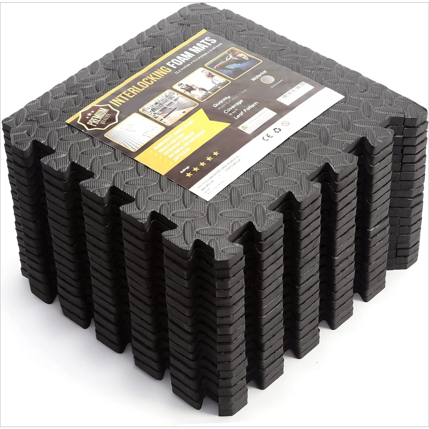 

16-компонентный коврик для фитнеса из пенопласта EVA, противоскользящий и амортизирующий коврик для упражнений, портативный коврик для йоги, незаменимый для фитнеса