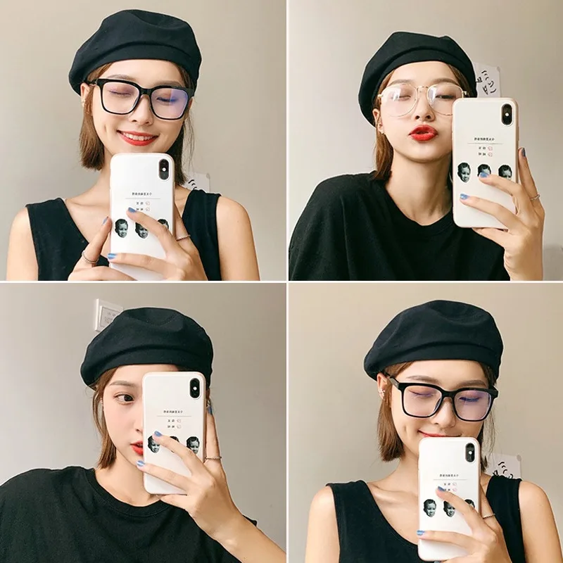 Spring Summer Cotton Berets Solid Vintage French Octagonal Forward Peaked Hats Painter Hat Street Military Beret Women Girl Caps
