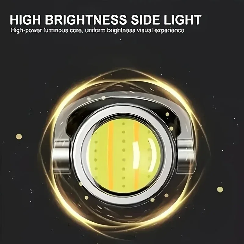 Newest COB Work Light TYPE-C Rechargeable LED Flashlight Keychain Hanging Portable Light Waterproof Keyring Camping Pocket Lamp