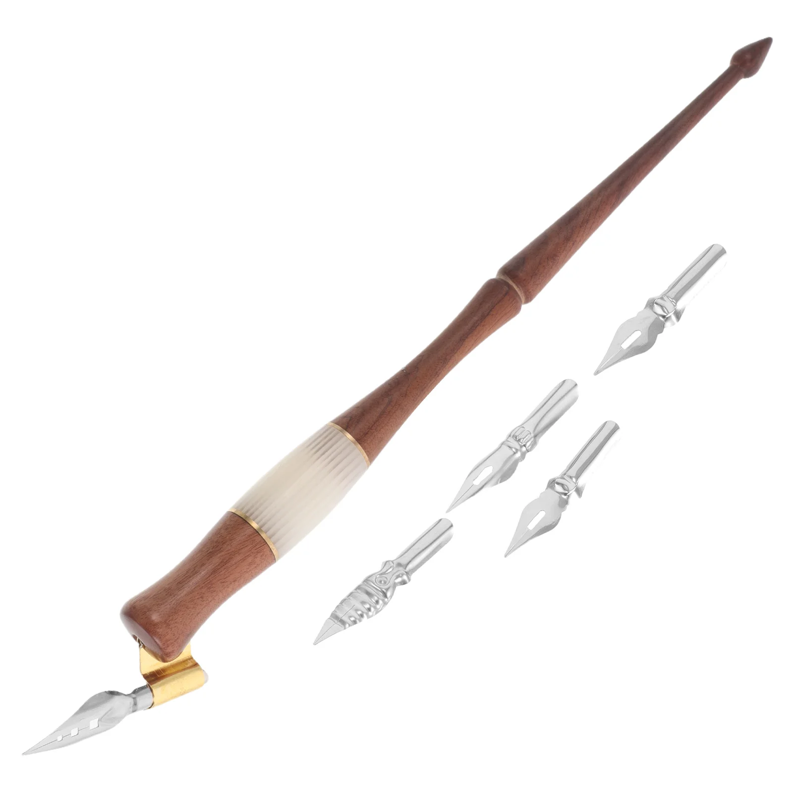 

Retro Solid Wood Calligraphy Pen Elegant Design Smooth Lines Precision Control Dip Pen for Beginners Supplies