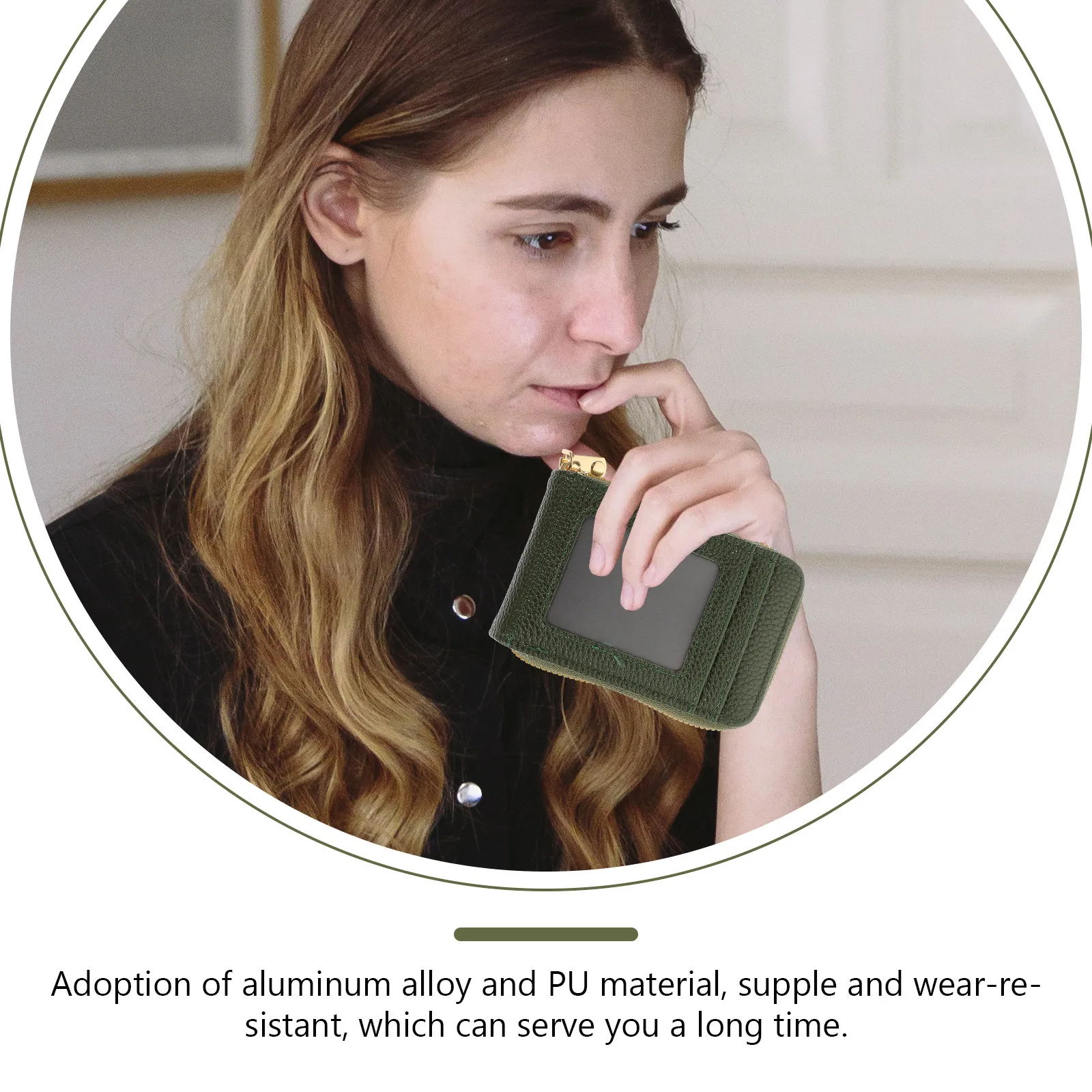 

Антимагнитный органайзер для кредитных карт из алюминиевого сплава и ПУ, портативный дорожный деловой кошелек на молнии для хранения карт