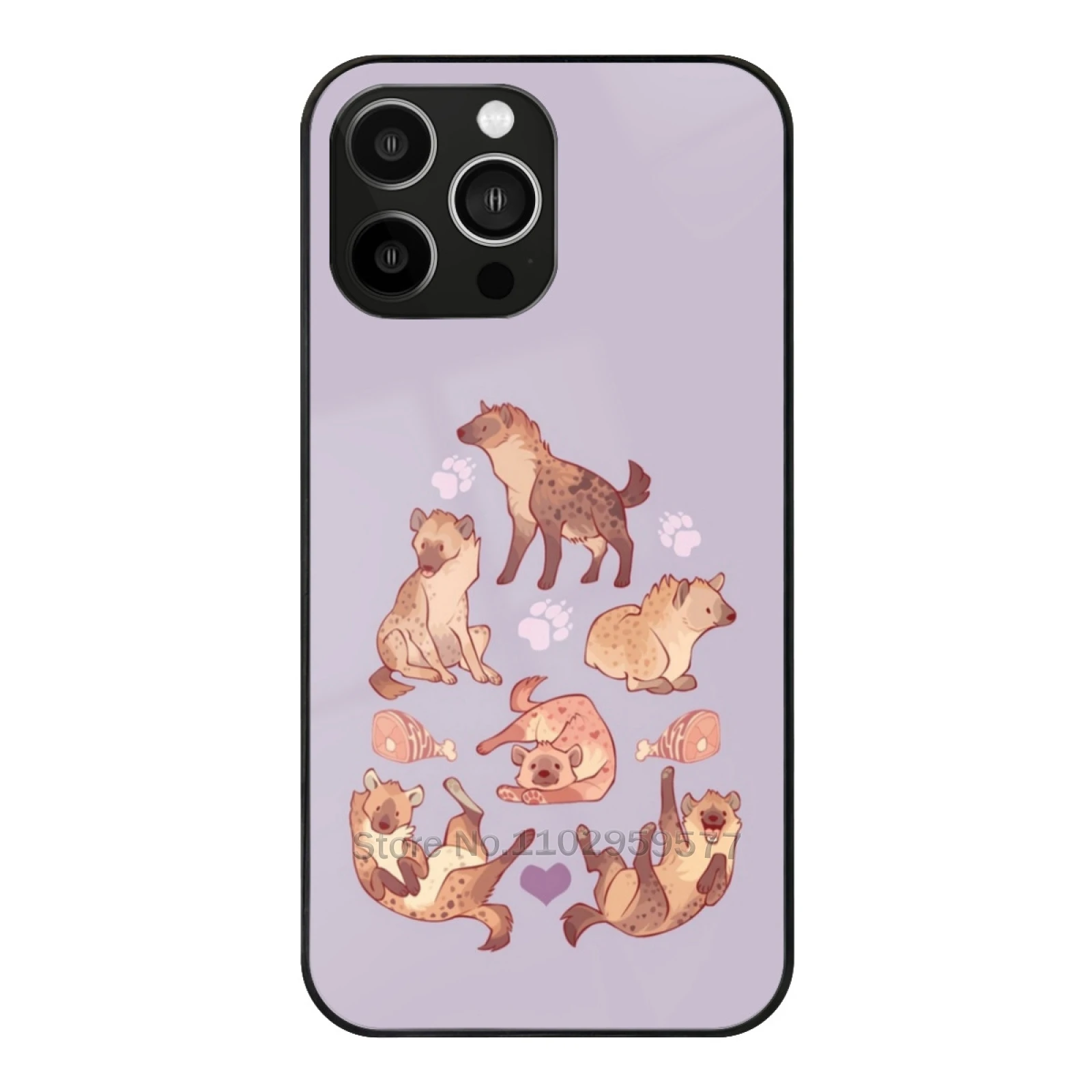 Spotted Hyena No Text Glass Case For Apple Iphone 15 14 13 Pro 12 11 7 8 Plus Xr X Xs Max Tempered Phone Cover Spotted Hyena