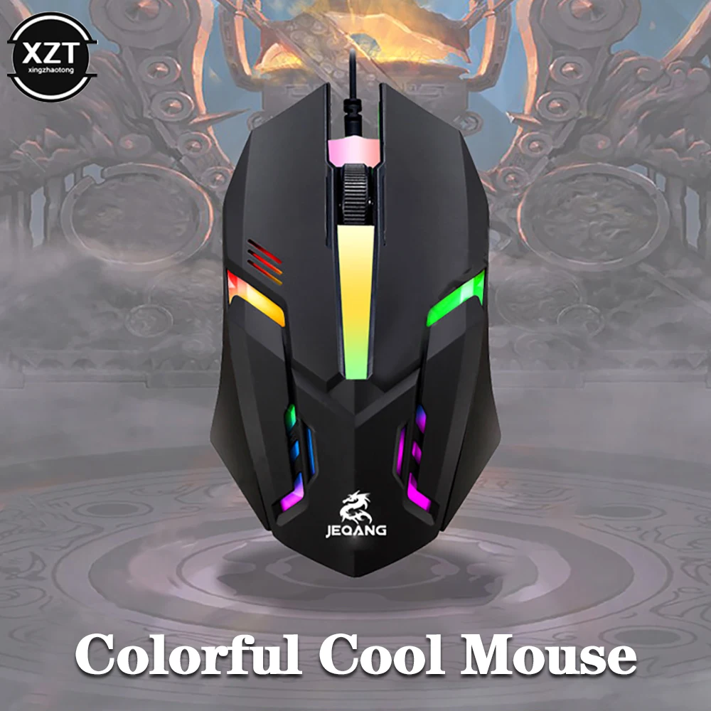 E-Sports USB Wired Mouse Colorful LED Gaming Mouse 1000 DPI Wired Mice Optical Wired Gamer Mouse For Desktop Laptop PC Computer