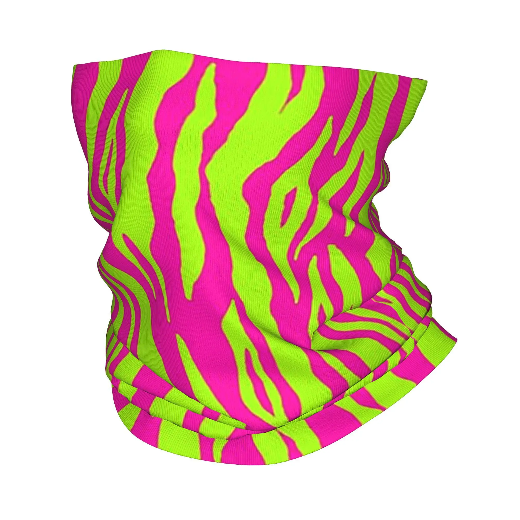

Neon Zebra Print Animal Pattern Bandana Neck Gaiter Printed Magic Scarf Warm Face Mask Riding For Men Women Adult All Season