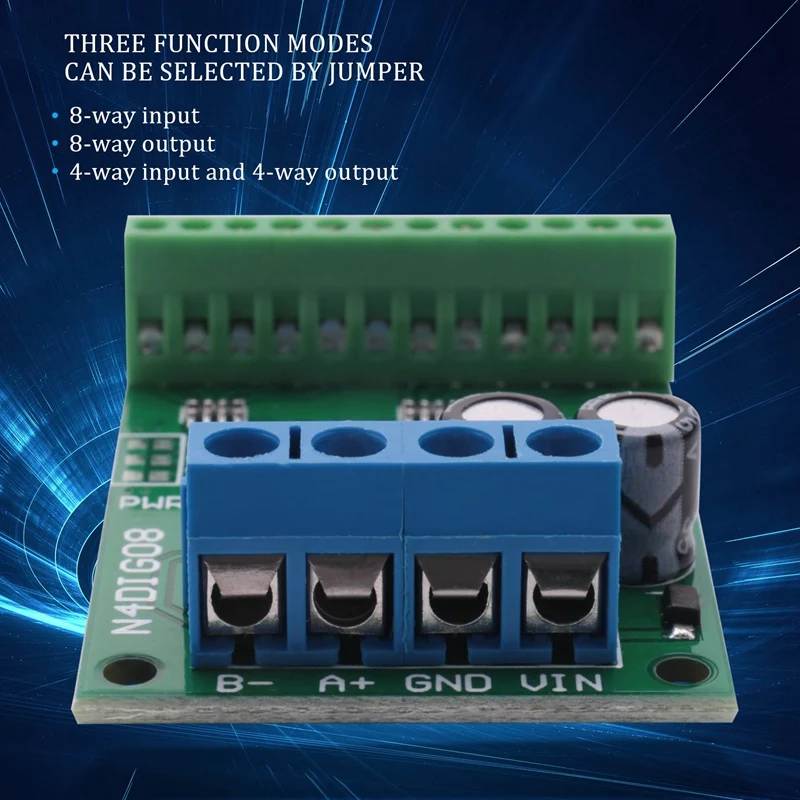 8ch Input/Output Digitale Schakelaar Ttl Lvttl Cmos Rs485 Io Besturingsmodule Modbus Rtu Board Voor Plc Relais