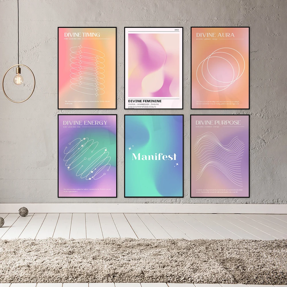 Divine Manifestations Printable Wall Art, Spiritual Art Print, Aura Poster, Gradient Wall Art,