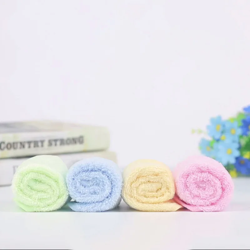 Bamboo Fiber Towel Highly Absorbent Non-Shedding Face Towel Ideal Sweat-Wiping, and Baby’s Facial Cleansing (Small Square Size)