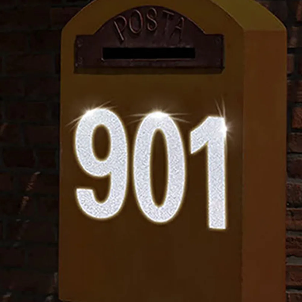 

Silver Reflective Numbers Stickers 75x48mm Mailbox Door Signs PVC Durable Decals Bin Labels Easy Combination Learning Tools