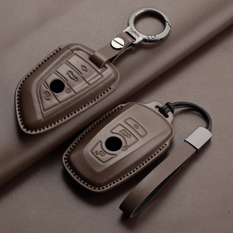 

Leather Car Key Case Cover For BMW X1 X3 X5 X6 X7 1 3 5 6 7 Series G20 G30 G11 F15 F16 G01 G02 F48 Car Key Protector Accessories