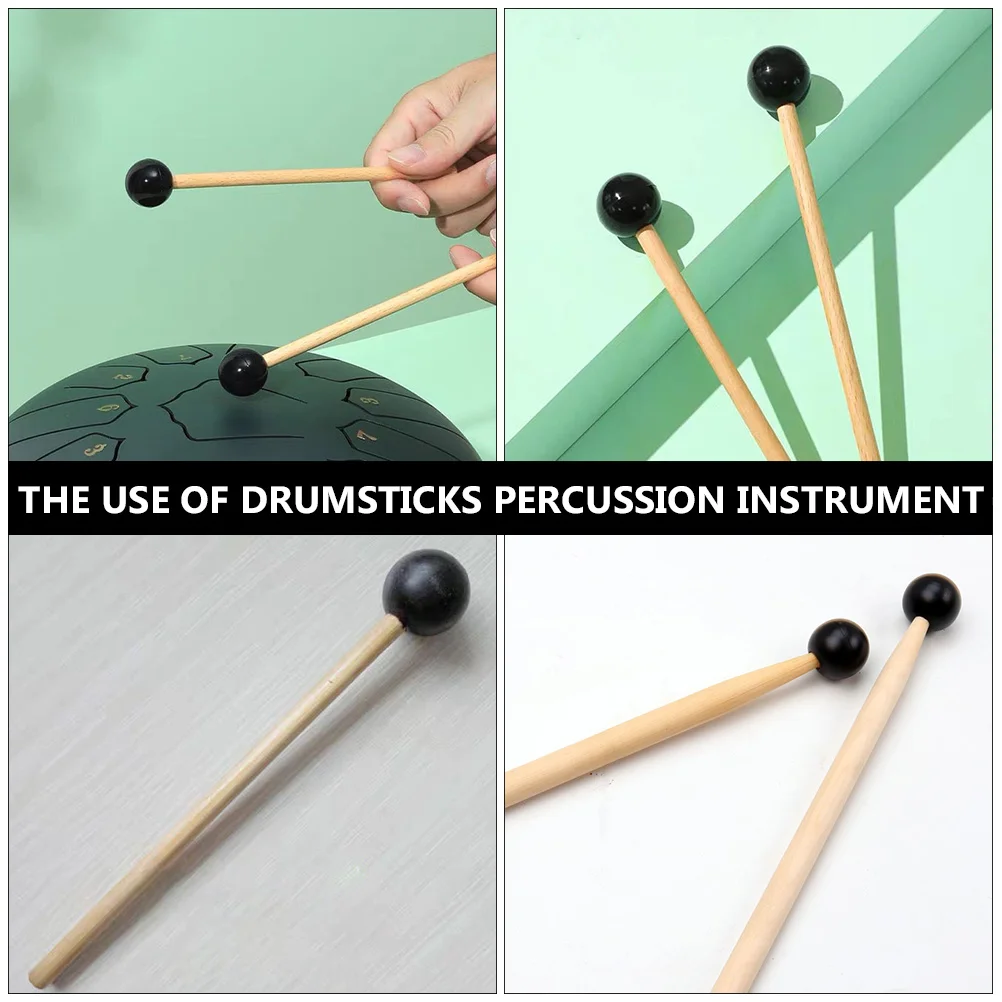 

2 Pcs Musical Instruments Ethereal Drum Sticks Mallets Percussion Xylophone Long Khaki Wooden