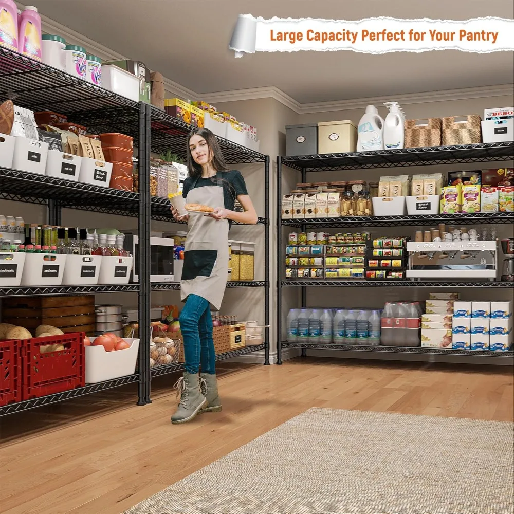 

Storage Shelves, 45.3''W Wire Shelving Unit 4 Tier Metal Shelves, for Storage Rack, Metal Shelving