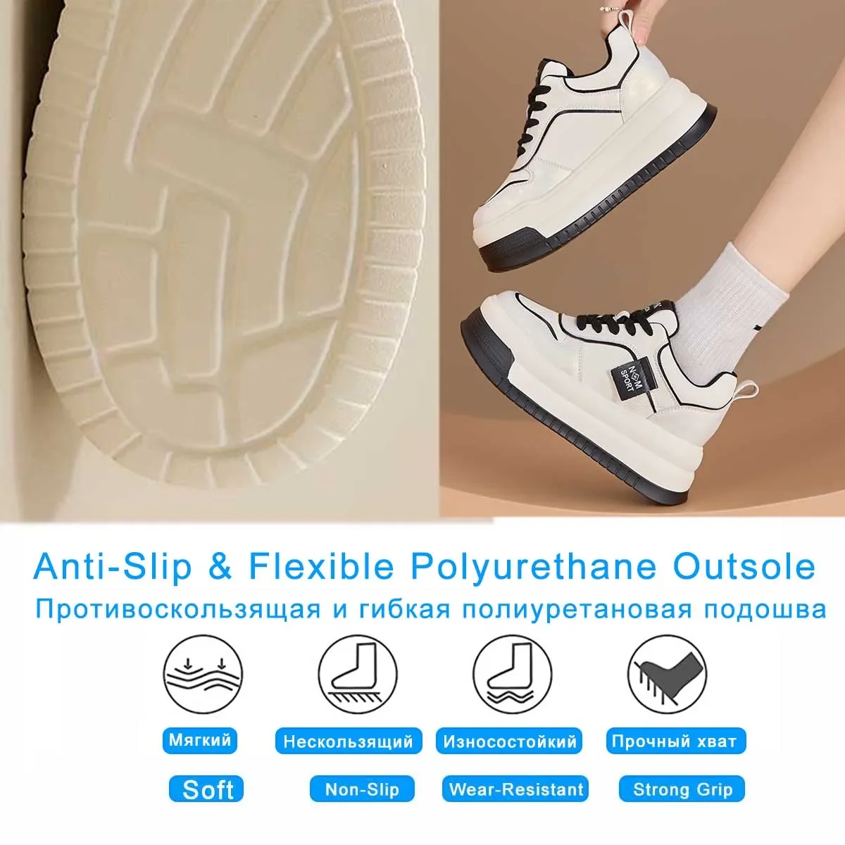 Fujin 8.5cm Genuine Leather High Brand Platform Wedge Vulcanize Spring Flats Vulcanize Comfy Chunky Sneaker Autumn Women Shoes