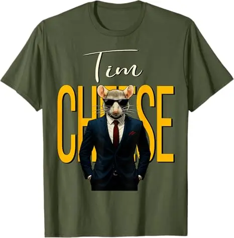 Tim Cheese - Funny Secret Agent Mouse Brainrot Gaming T-Shirt Retro Vintage Style Brain Rot Tim Cheese Y2k Graphic Saying Tee