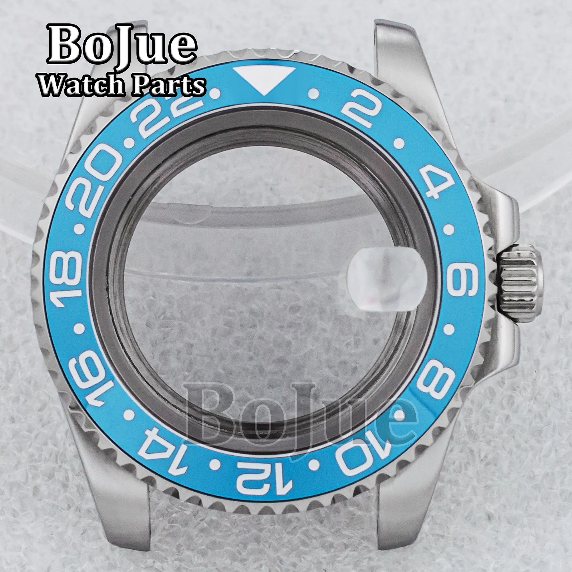 

40mm NH35 Watch Case Ice Blue Ceramic Bezel Sapphire Glass for NH35 NH36 NH34 Automatic Movement 28.5mm Dial Submariner GMT