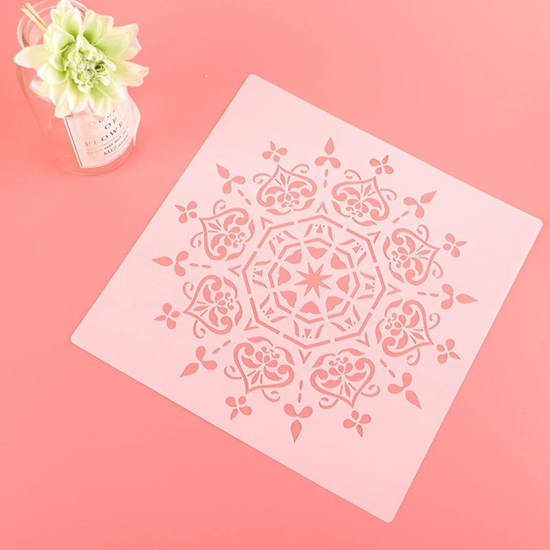 Mandala Mold for Painting Stencils, Stamped Paper Card Template, DIY Craft, 30cm