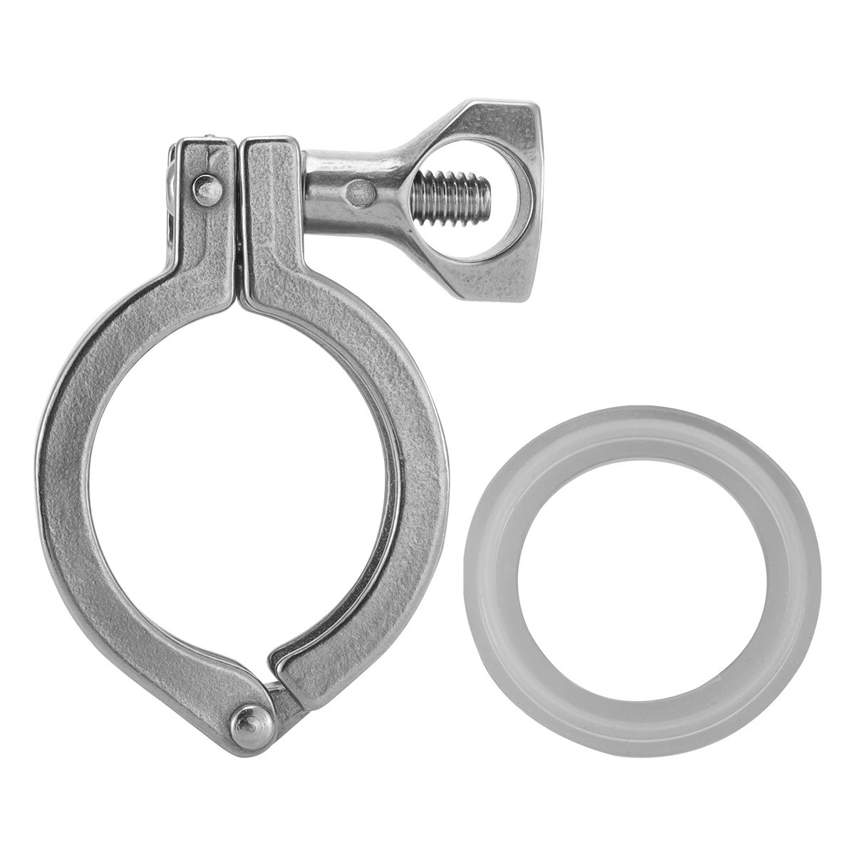 

1 Set 304 Stainless Steel 1.5 Inch Heavy Duty Single Pin Clamp With Silicone Gasket Corrosion Resistant High Temp