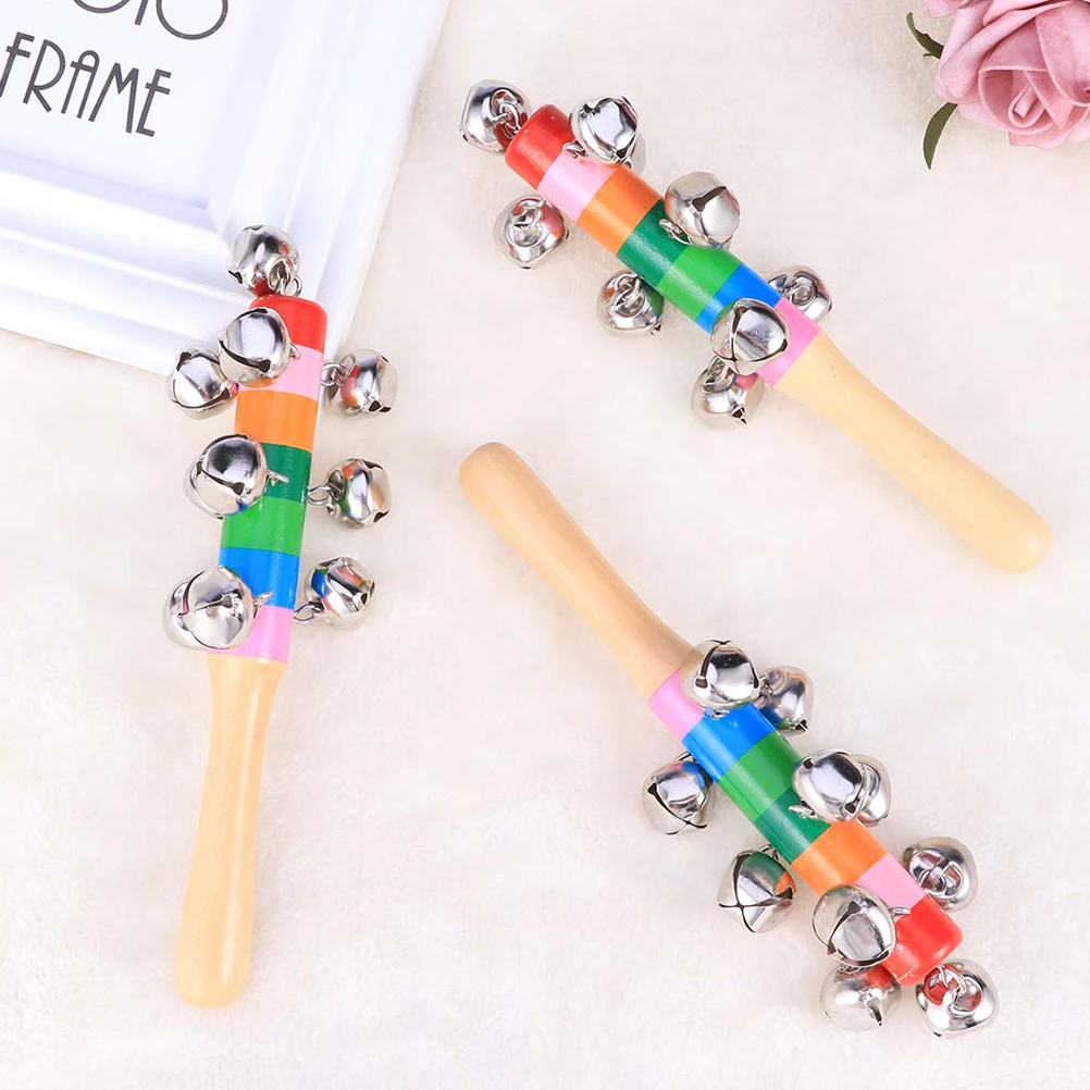 

10 Pcs Hand Bell Baby Activity Toys Lovely Rattle Puzzle Children Colorful Rattles Wooden Novel