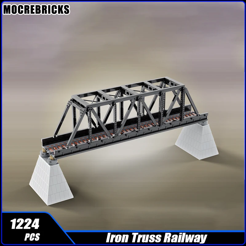 

MOC-51141 City Railway Iron Railway Bridge Track Building Block Architecture Scene DIY Model Bricks Toy Children's Gifts