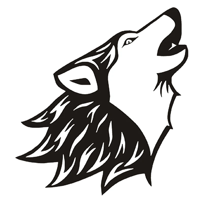 33708# Various Sizes Car Sticker Wolf Howling Tribal Vinyl Decal Waterproof on Truck Bumper Rear Window Without Background