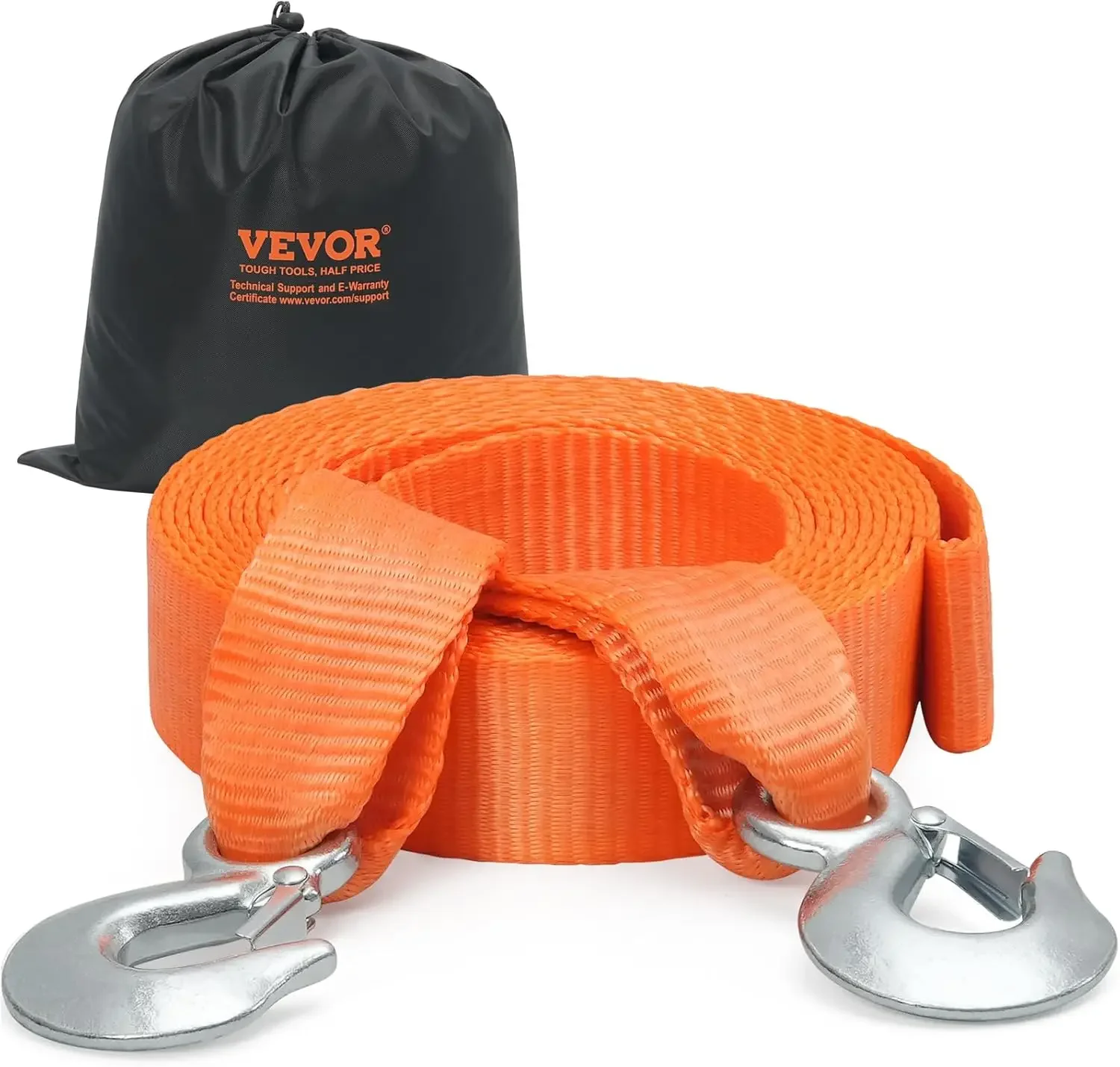 

ATV Car Tow Strap with Hooks 2" x20' 17000 lbs, Tow Straps with Safety Hooks, Car Heavy Duty Recovery Rope