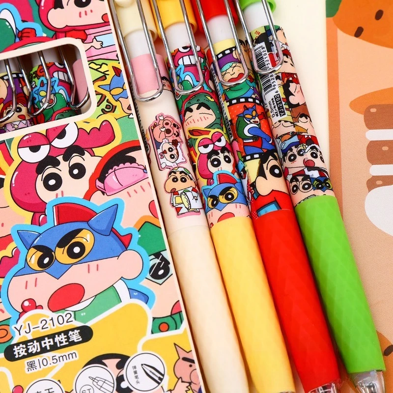 New Crayon Shin-chan Press Gel Pen Creative Personality Quick-drying Smooth Student Special Test Brush Pen Learning Stationery