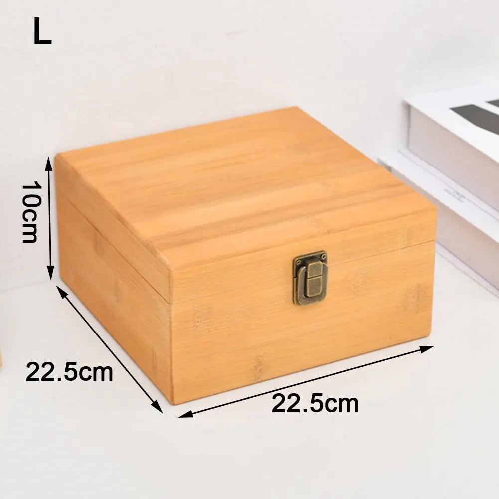 Case Wooden Storage Box Flip Gift Handmade Large Capacity Multiple Sizes Rectangular Retro Metal Lock Supplies