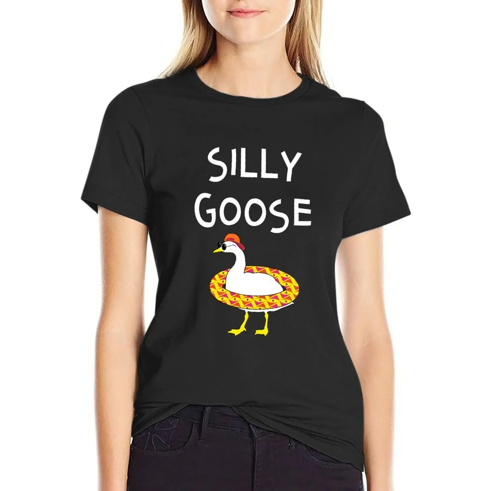 

Silly Goose Funny Kids Sunglasses & Floatie T-Shirt Short sleeve tee new edition customizeds white t-shirt dress for Women sexy