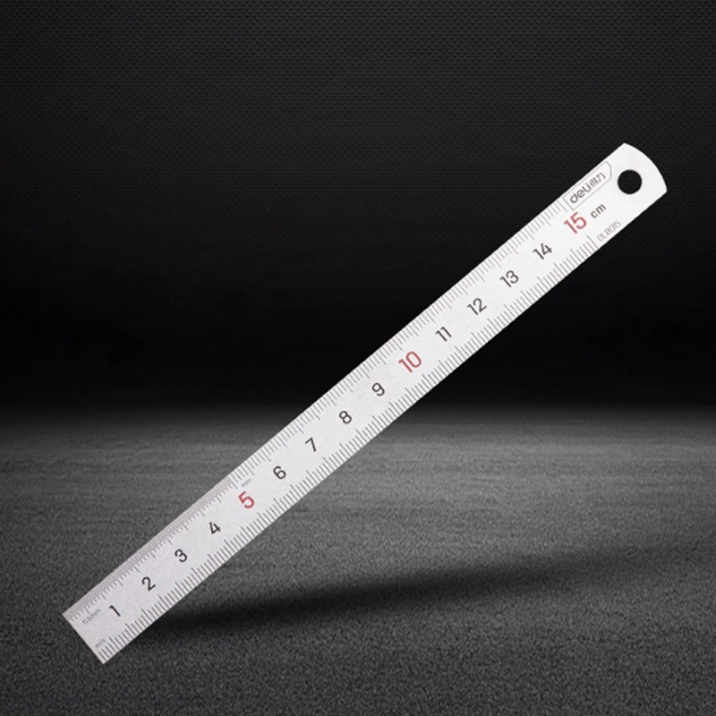 1PCS Deli 8461/8462/8463/8464 Office Desk stainless 15cm 20cm 30cm 50cm teel ruler straight ruler metal ruler