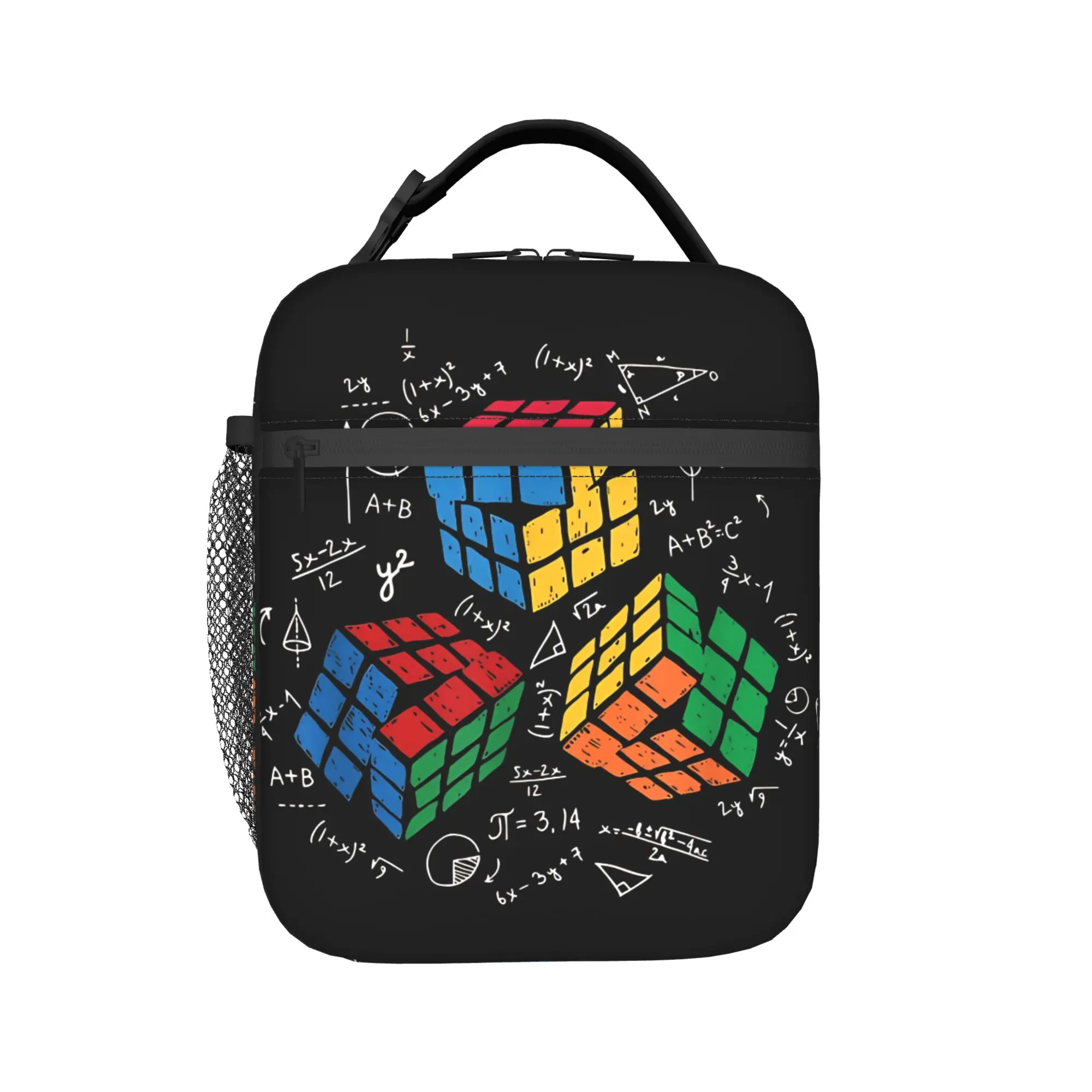 Math Rubik Rubix Rubics Player Cube Math Lovers Lunch Bag Picnic Lunch Box For Men Print Tote Food Bags Oxford Cooler Bag