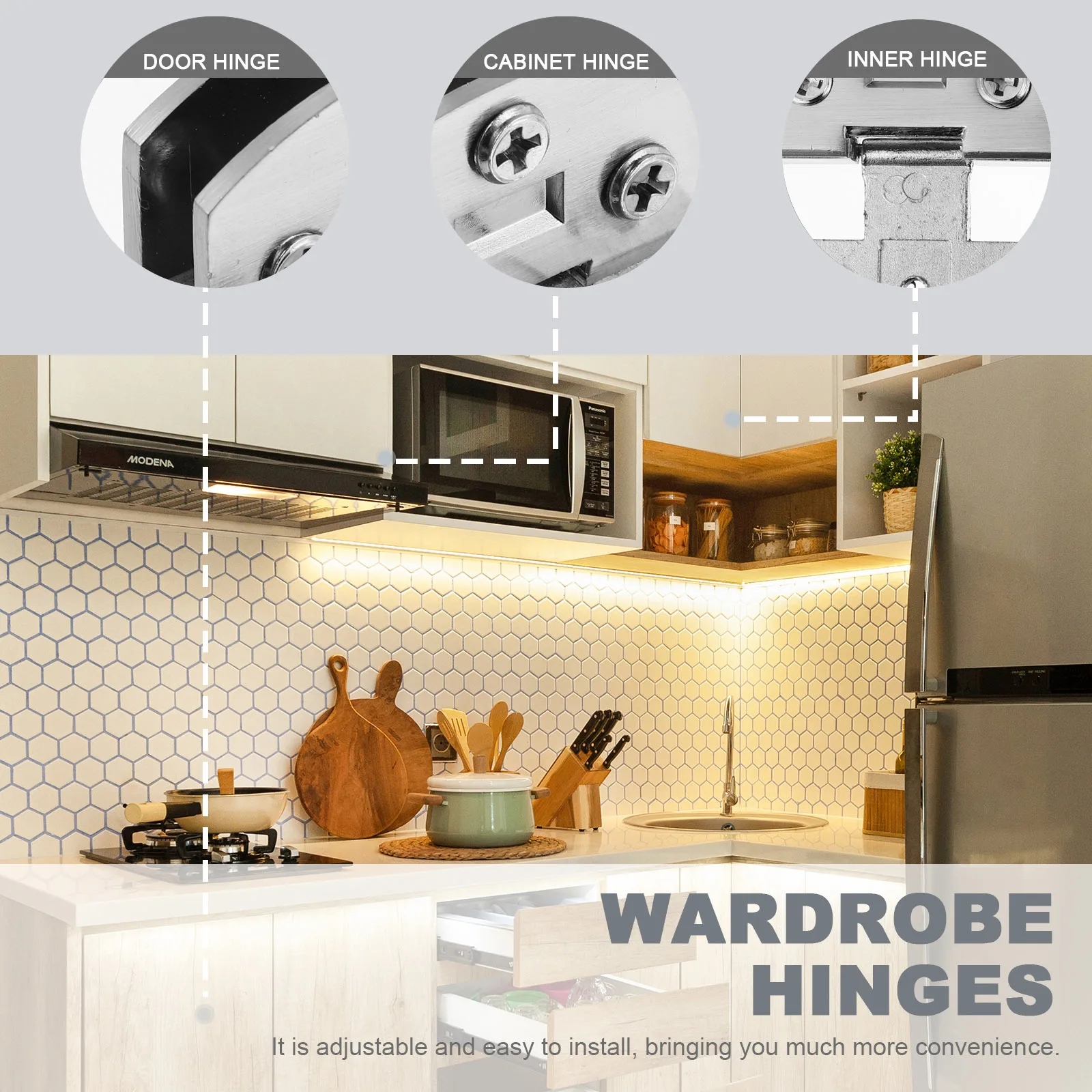 

2 Pcs Hinge for Doors Stainless Cabinet Zinc Alloy Hinge Cupboard Zinc Alloy Strong Durable Waterproof Wooden Frames