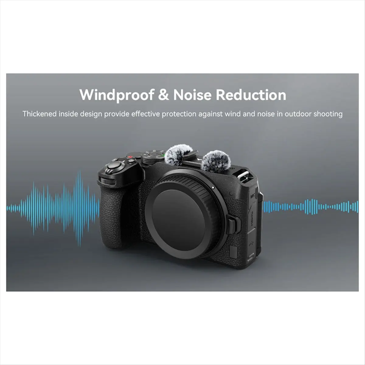 doyme Noise-Reduction Windsheild Made of Nylon and Fiber, with Cold Shoe Adapter and Rubber Cushions for Nikon Z 30-3859