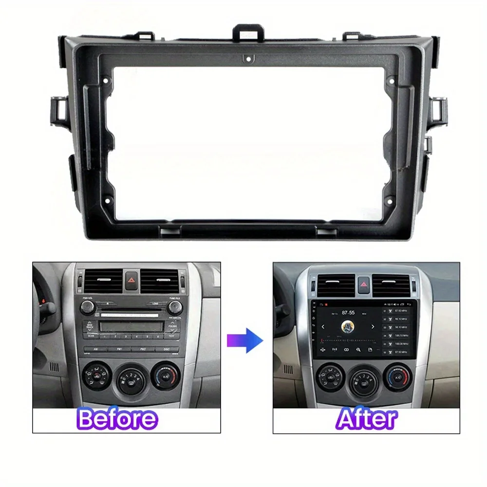 Corolla E140/150 Fascia de 9 pulgadas para Toyota Corolla 2006-2012 Radio de coche Android reproductor MP5 marco 2 Din cubierta de tablero estéreo