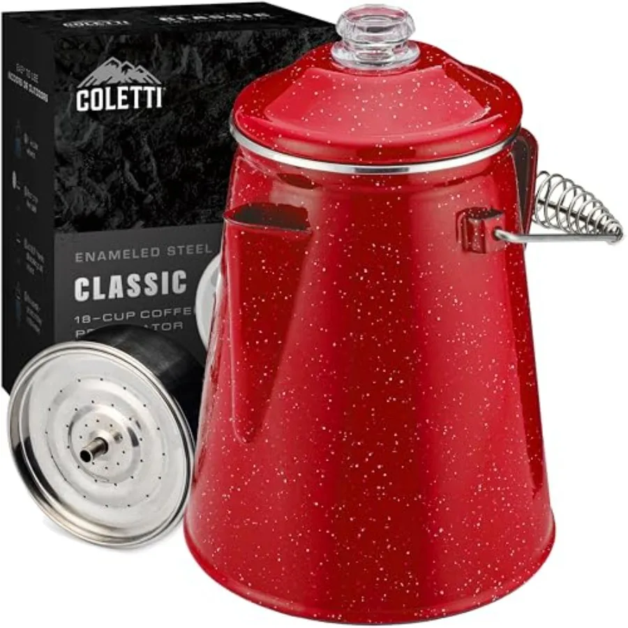 

Classic Percolator Coffee Pot — The Most Nostalgic Camping Coffee Pot Now Modernized [ Enamel