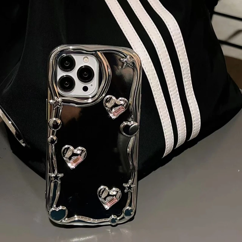 Plating Love Mirror Stand Silicone Soft Phone Case For iPhone 14 13 12 11 Pro Max X XS XR 7 8 14 Plus Camera Protective Cover