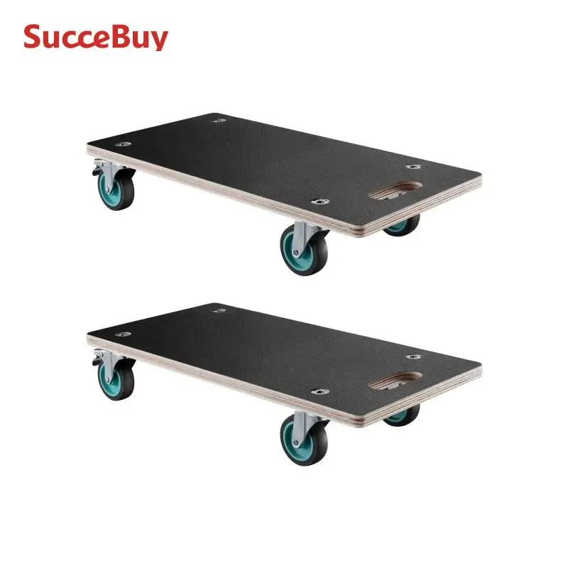

SucceBuy 2Pack Furniture Mover Dolly Fridge Moving Roller with 4TPR Wheels Rectangle Flat Dolly for Piano Washing Machine