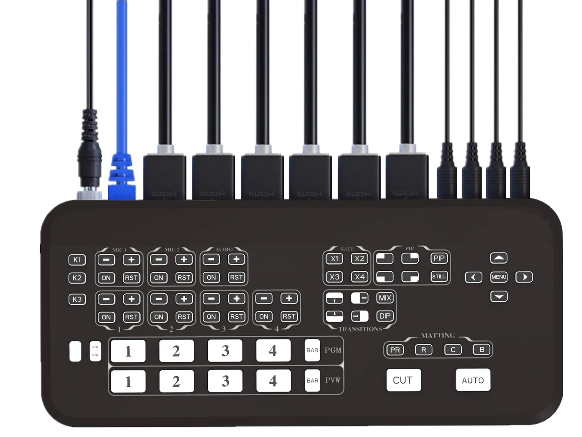 2025 Video Stream Switcher Video for Live Broadcast and Broadcast KeyboardVmixAndOBSSwitcher Real-time