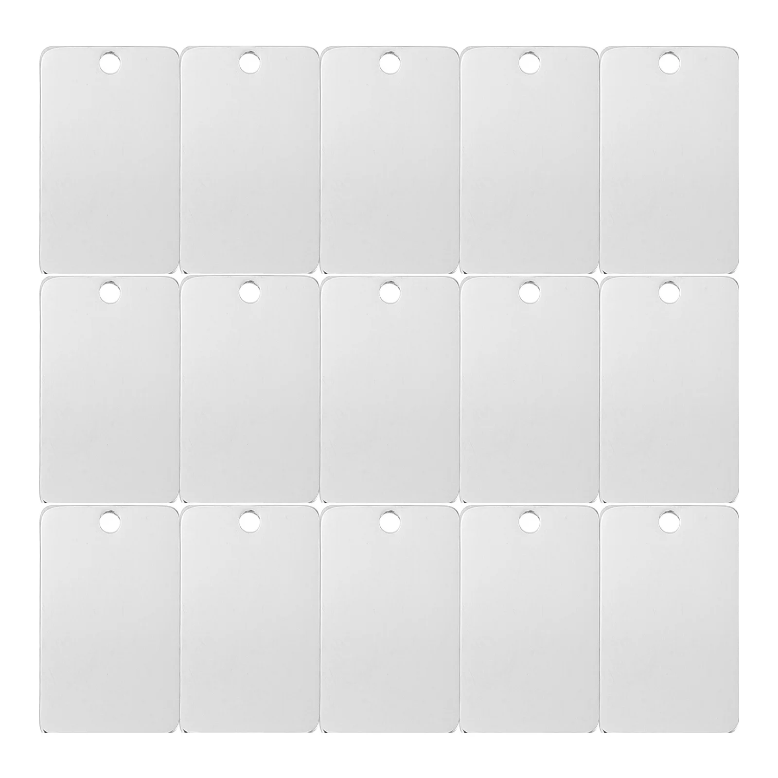 

25Pcs Stainless Steel Keychain Pendant Mirror Polished Rectangle Dog Tag Blanks for Engraving DIY Jewelry Craft
