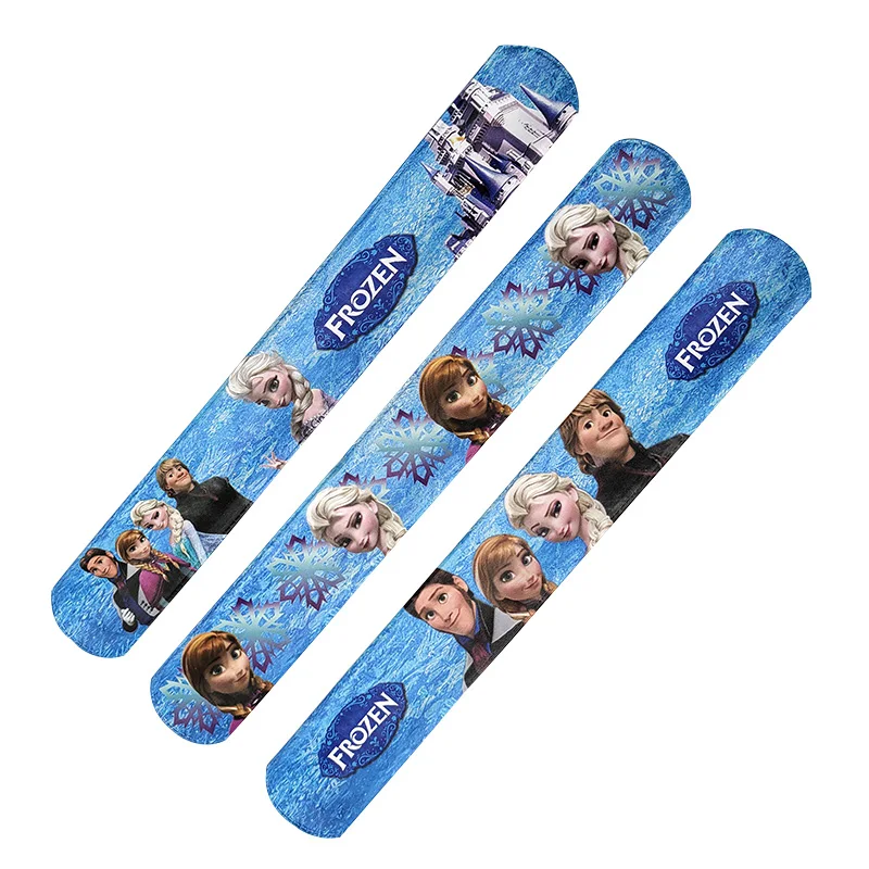 12PCS Kids Happy Birthday Party Favor Princess Frozen Elsa Anna Slap Bracelet Party Gift Souvenir Cute Giveaway