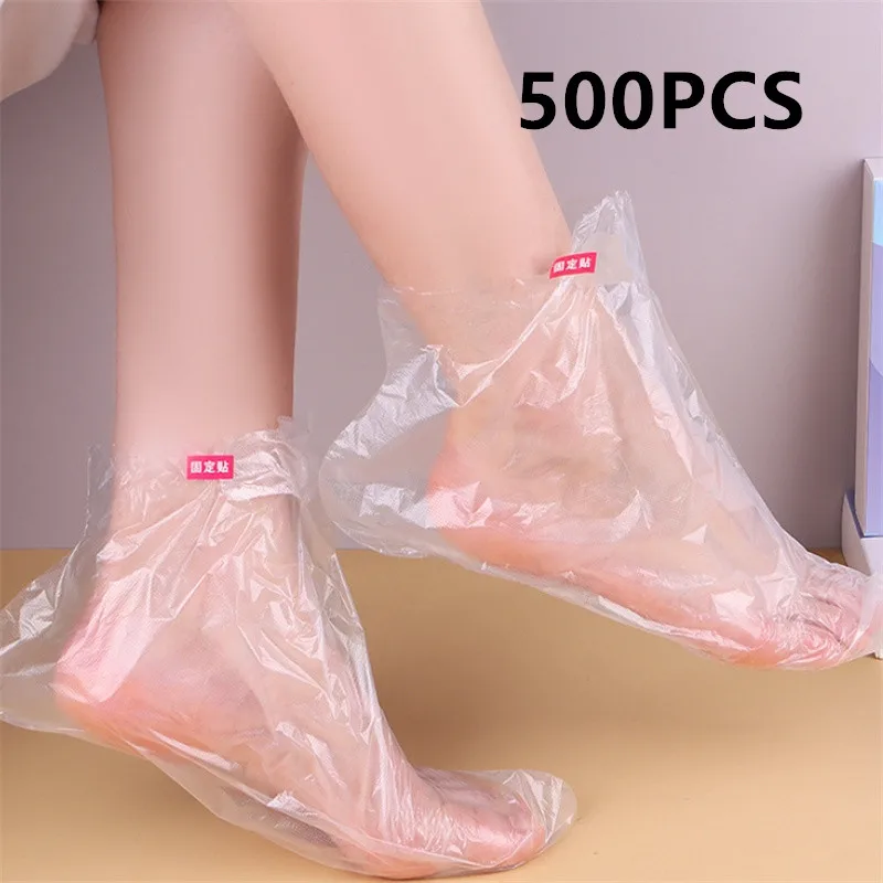 100/200/500PCS Clear Feet Care Disposable Foot Bags SPA Covers PE Plastic Foot Film Prevent Infection Chapped Pedicure Tools