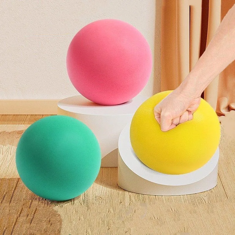 Practice Basketball with Silent Bouncing Baby Indoor Soft Bouncy Ball High Elastic Silent Practicing Basketball Kids Toy Ball