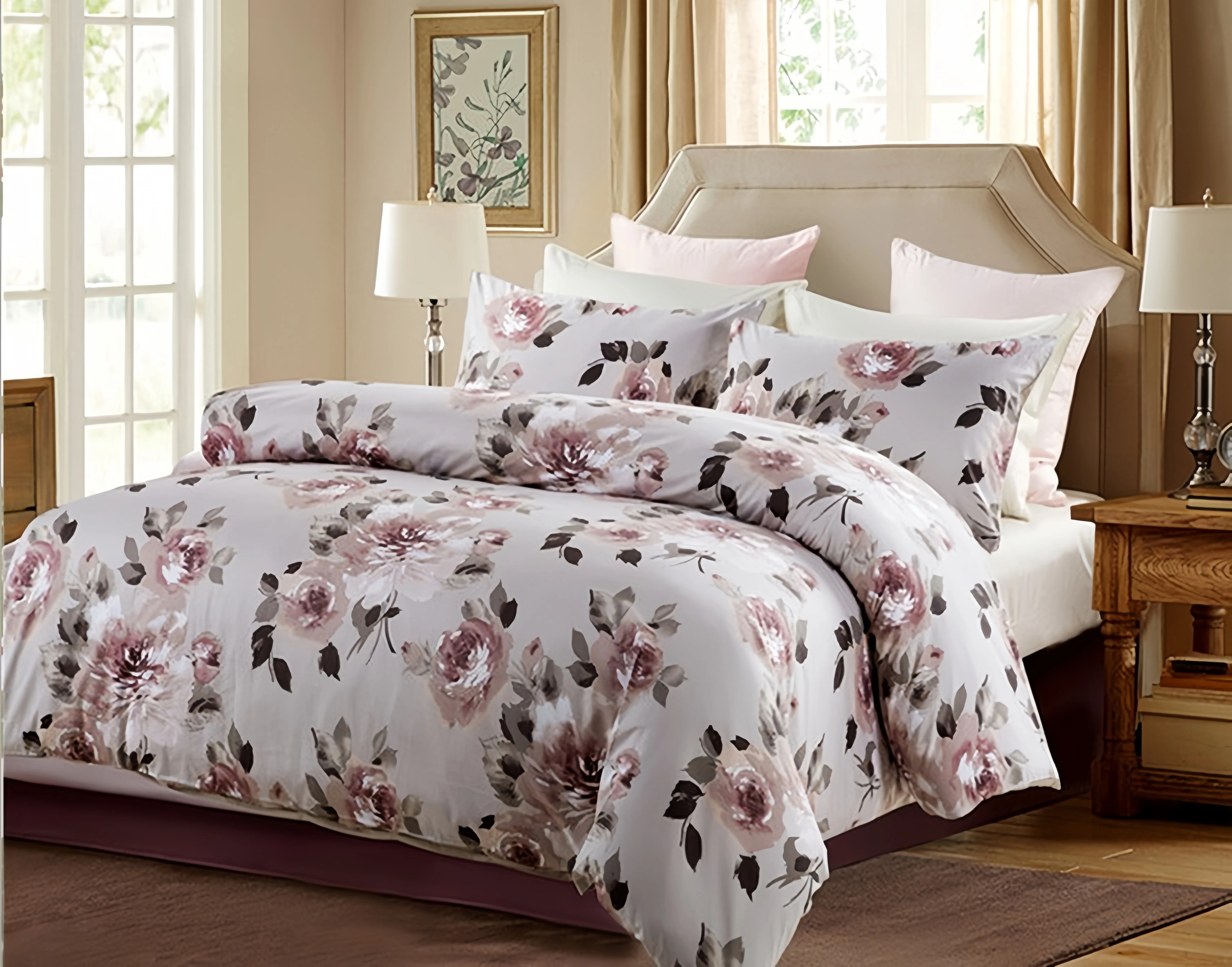 One Duvet Cover, 600 TC, 100% Egyptian Cotton, AB Type, Printed and Solid Colors, Queen Size, 230x250 cm, 1 Piece Customize