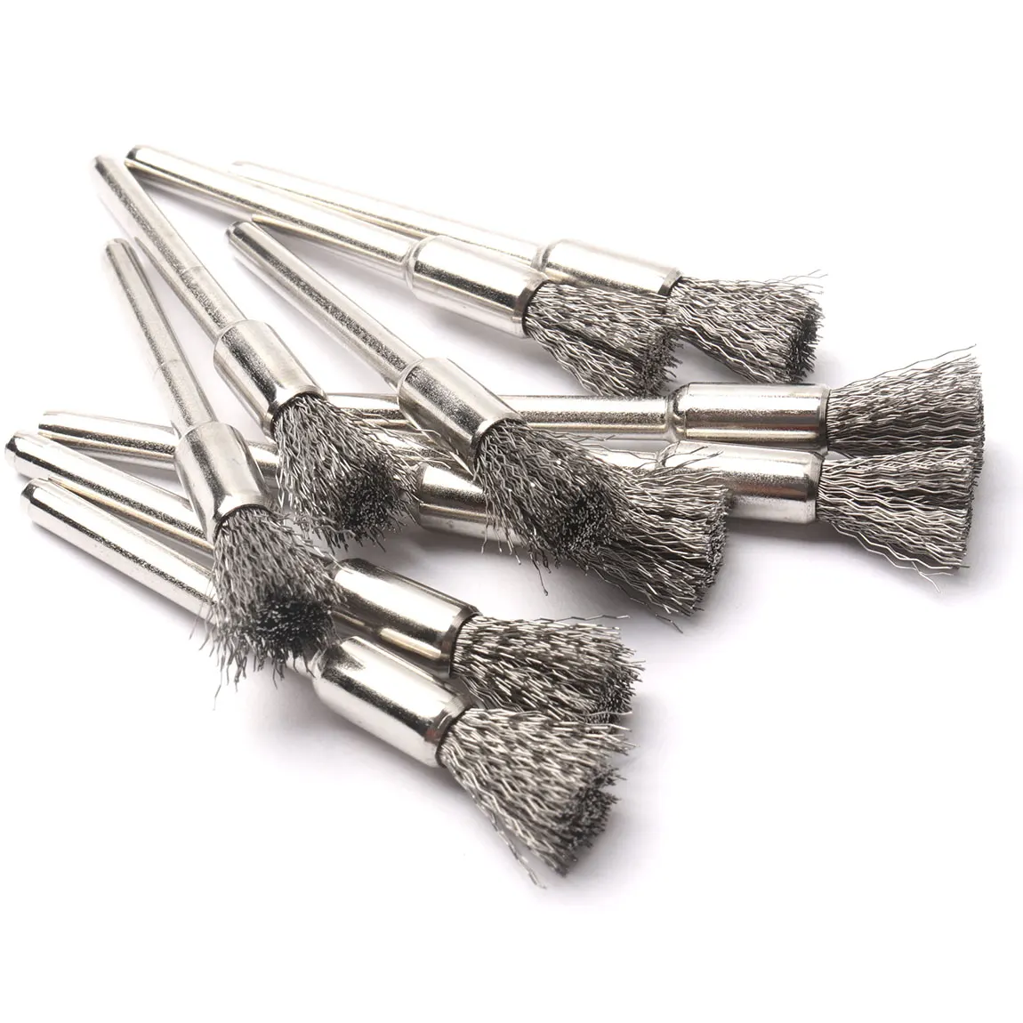 20Pcs Steel Wire Brushes dremel accessories 3mm Shank polishing Brush dremel tools for Mini burr brushed wheel