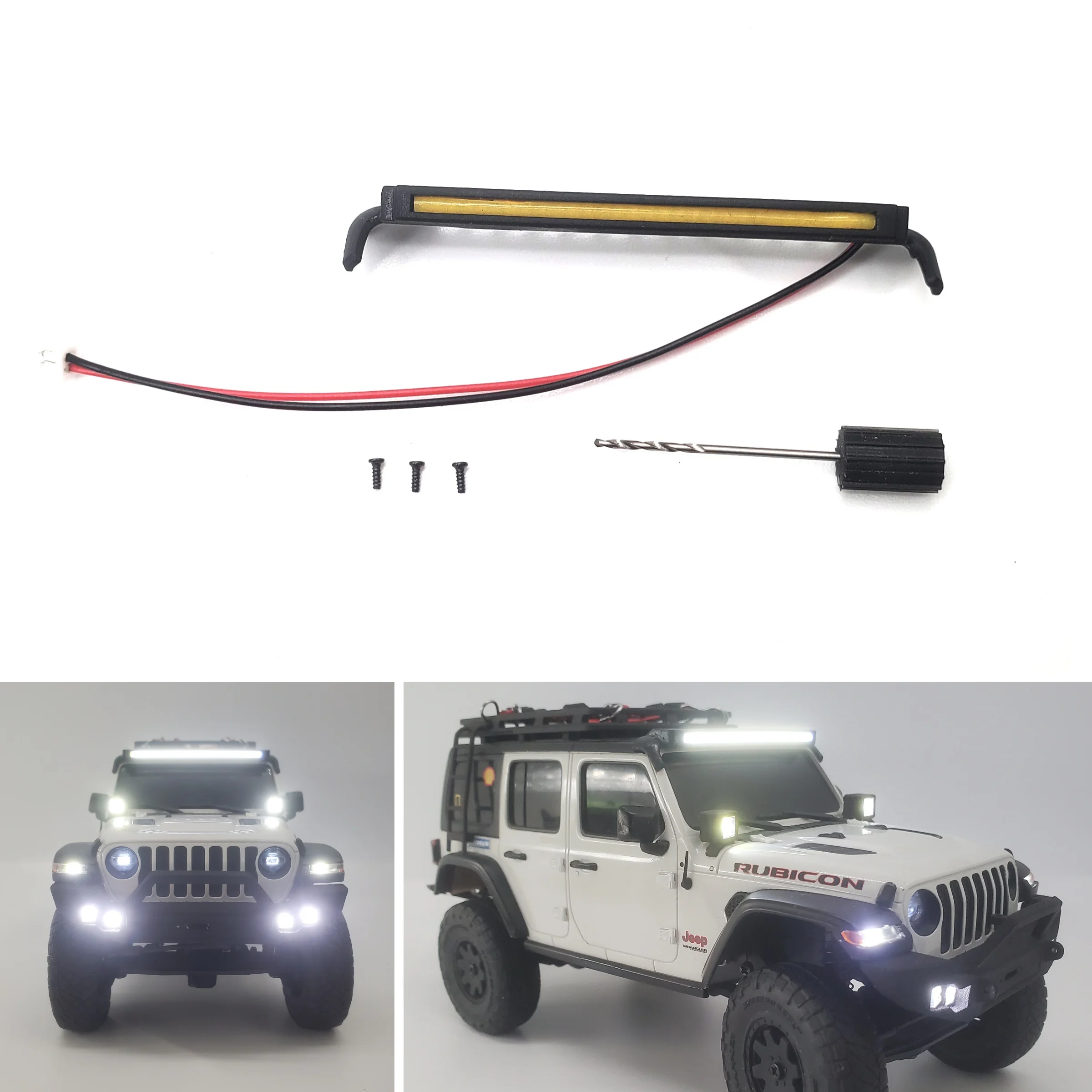 

Цельный 1/24 светодиодный потолочный фонарь, подходящий для Kyosho Miniz 4X4 Jeep Wrangler, электрический полноприводный фонарь с дистанционным управлением, внедорожник