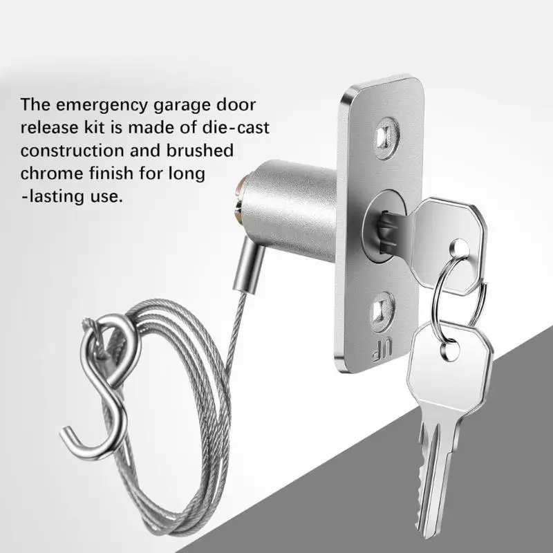 Manual Garage Door Release Lock Stainless Steel Emergencies Overrides System Compatibility with Variouis Openers