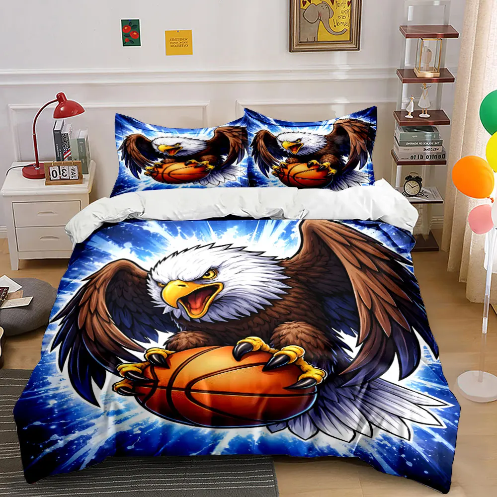 Eagle gripping basketball with power Bedding Set for Kids Luxury Gift 3pcs Digital Print Comforter Set Soft Comfortable