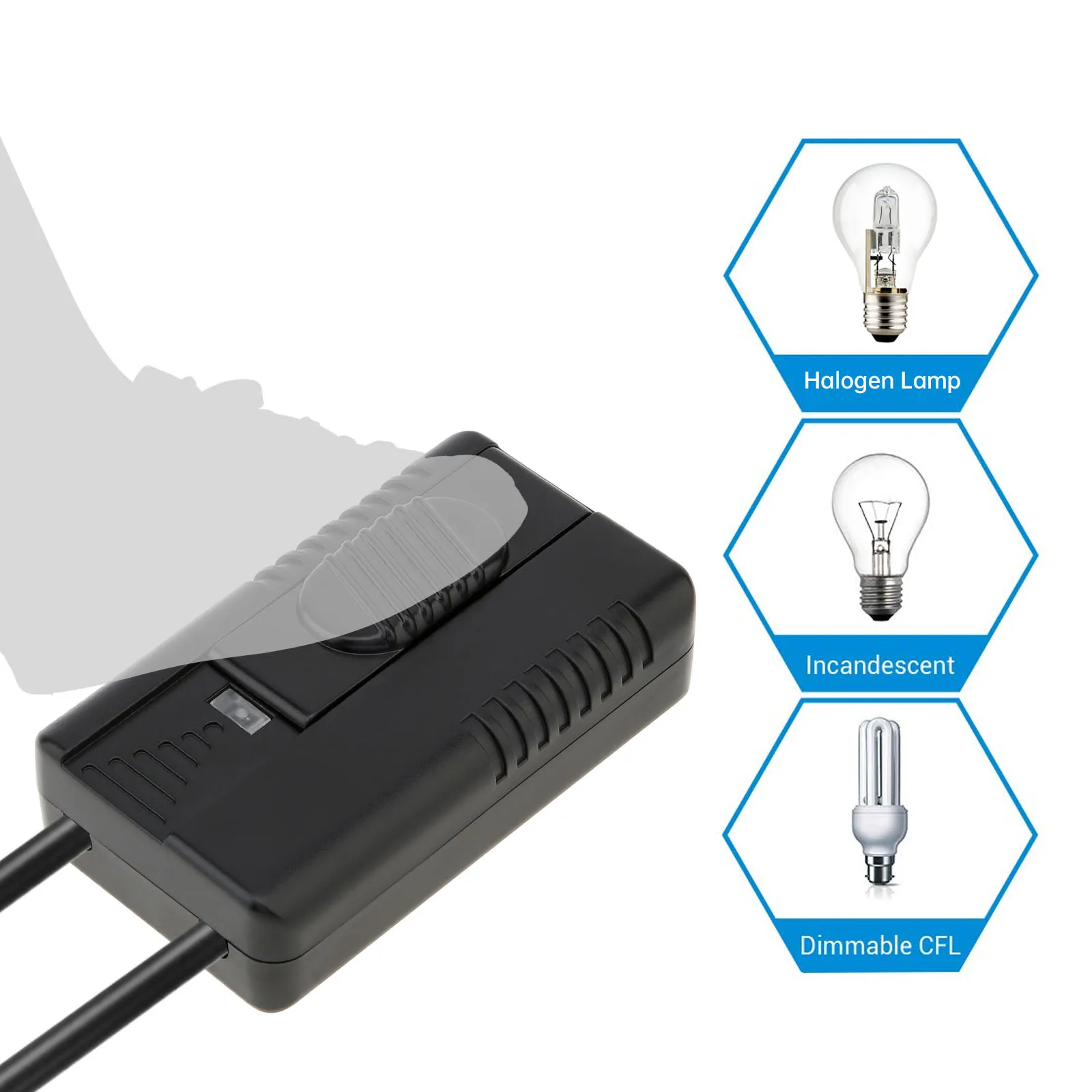 Foot Dimmer Switch Full Range Inline Slide Control Switch for Floor Lamp / Adjustable Incandescent Bulb, Foot Dimmer Switch